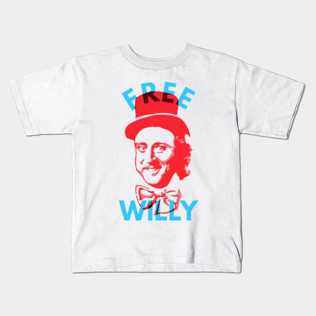 Free Willy (Wonka) and the Chocolate Factory Kids T-Shirt by tabners